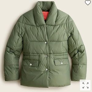 J Crew Alps Puffer jacket with Primaloft - size small, color pale cypress